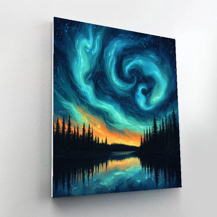 Edvard Munch Inspired Celestial Boreal Surge DIY paint by numbers