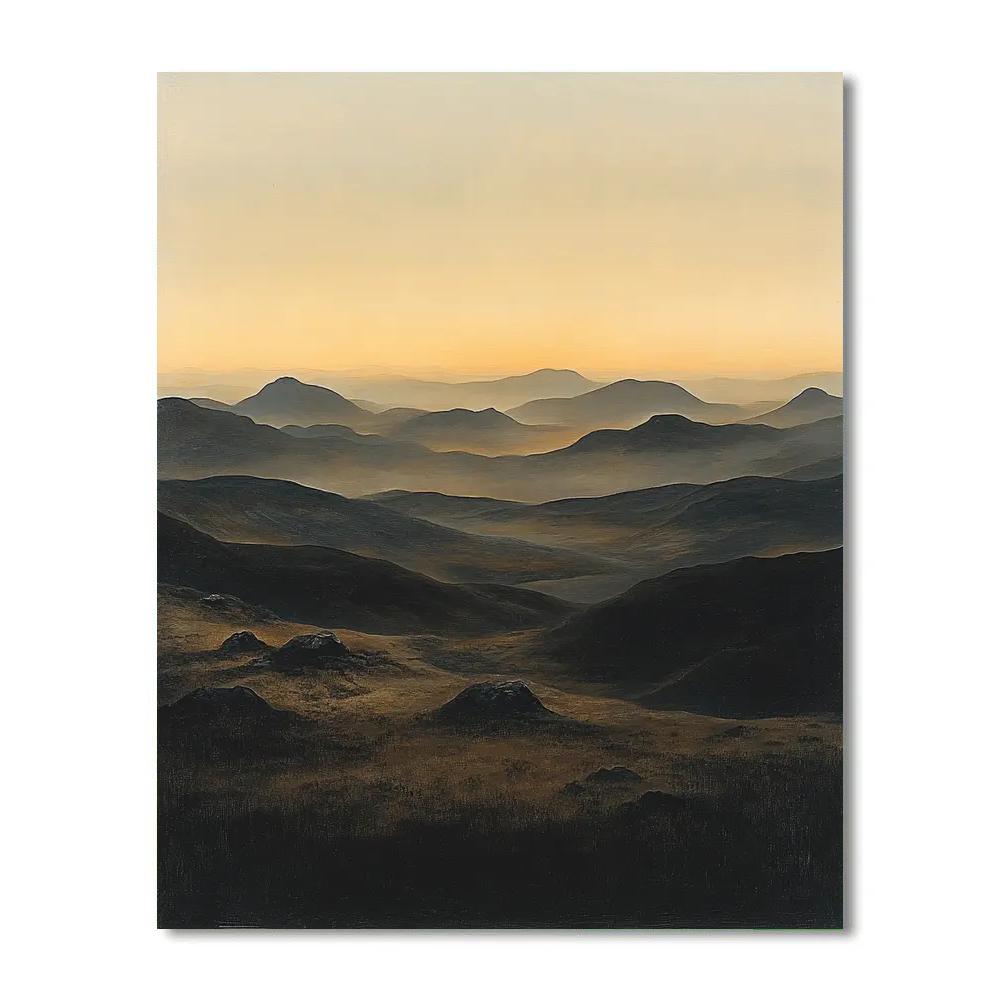 Francisco Goya Inspired Ashen Hillside Under Dark Sky DIY paint by numbers