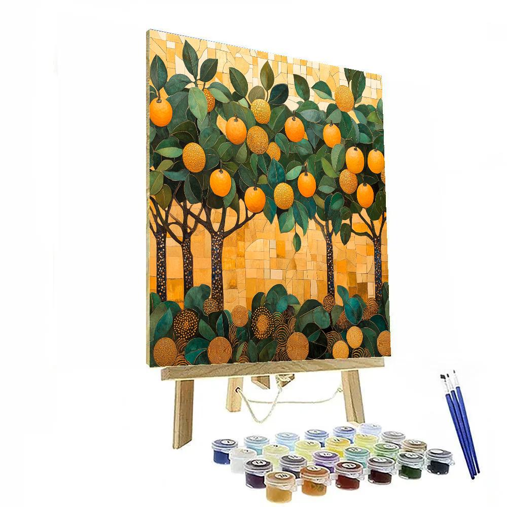 Gustav Klimt Inspired Golden Orchard Paint by numbers art
