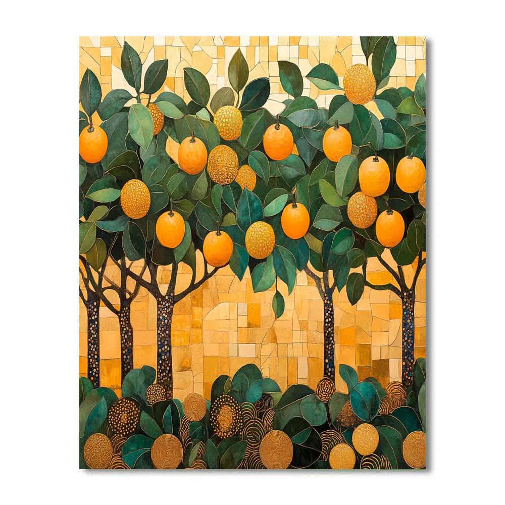 Gustav Klimt Inspired Golden Orchard Paint by numbers art