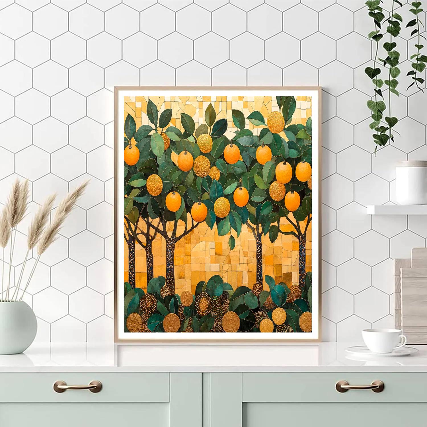 Gustav Klimt Inspired Golden Orchard Paint by numbers art