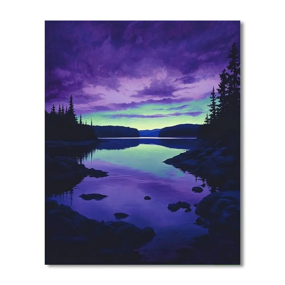 Frederick Varley Inspired Twilight Over Northern Lake Numbered painting kits