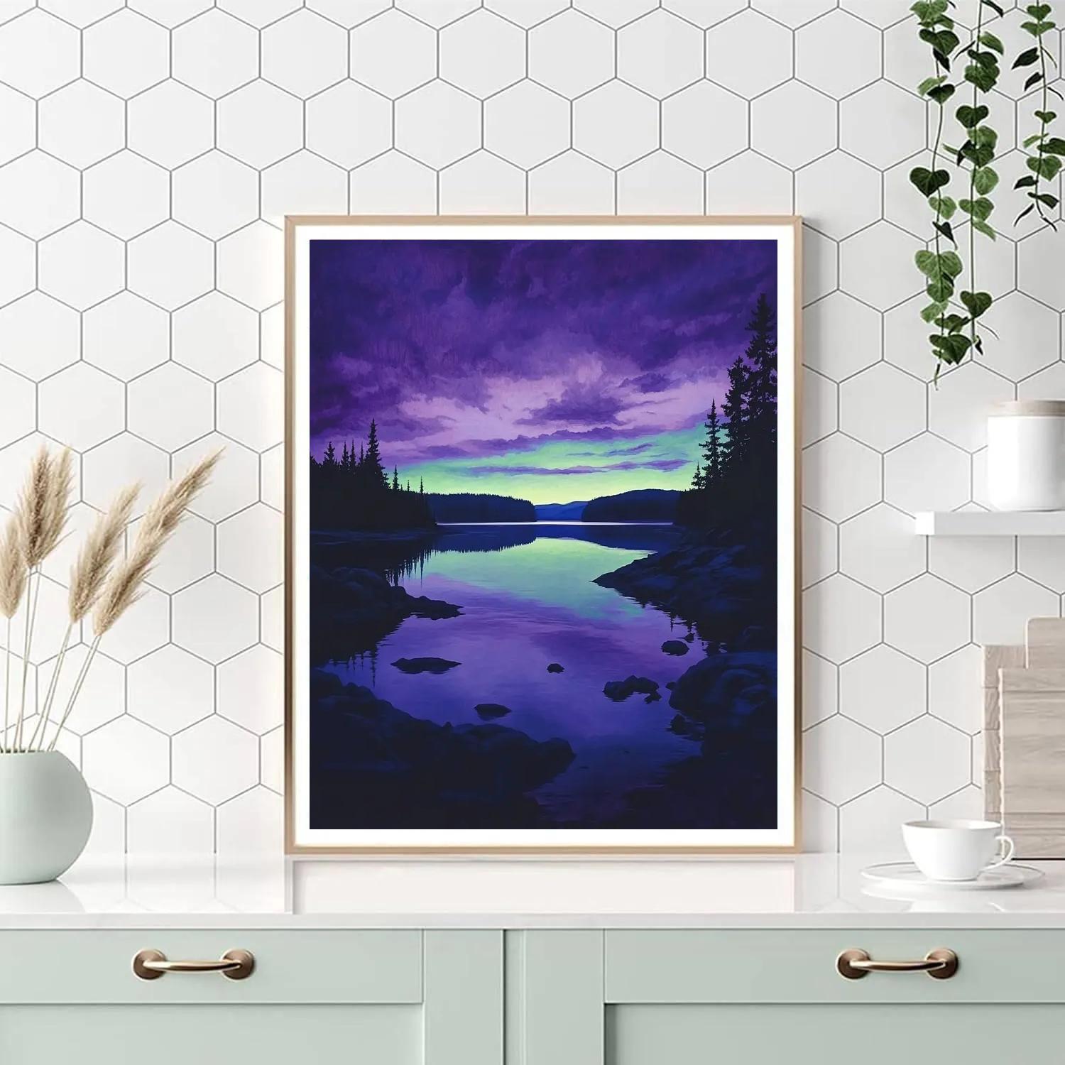 Frederick Varley Inspired Twilight Over Northern Lake Numbered painting kits