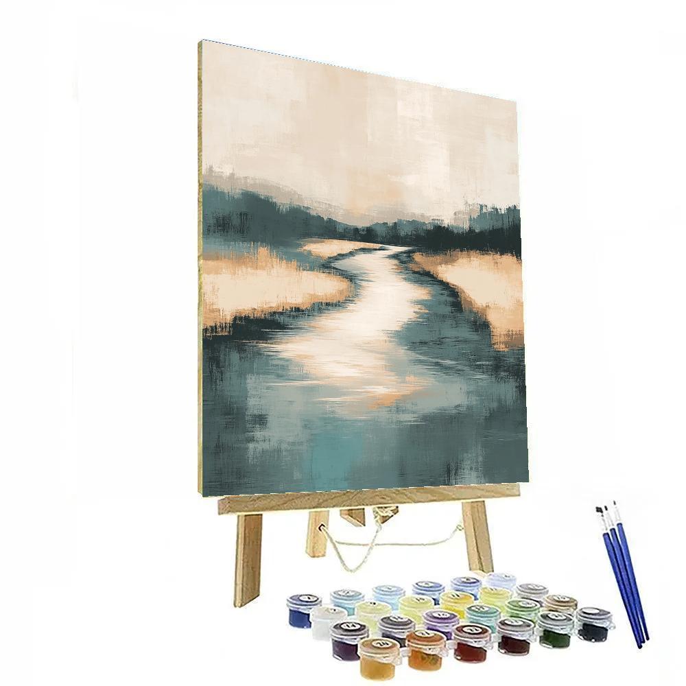 Zhao Mengfu Inspired River Of Quiet Calligraphy painting number kit