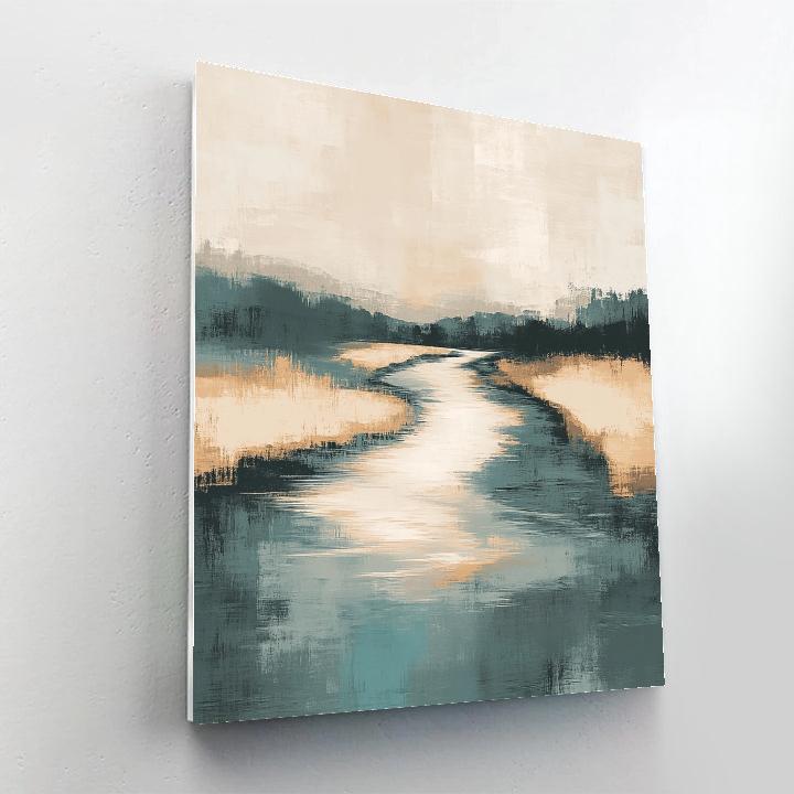 Zhao Mengfu Inspired River Of Quiet Calligraphy painting number kit