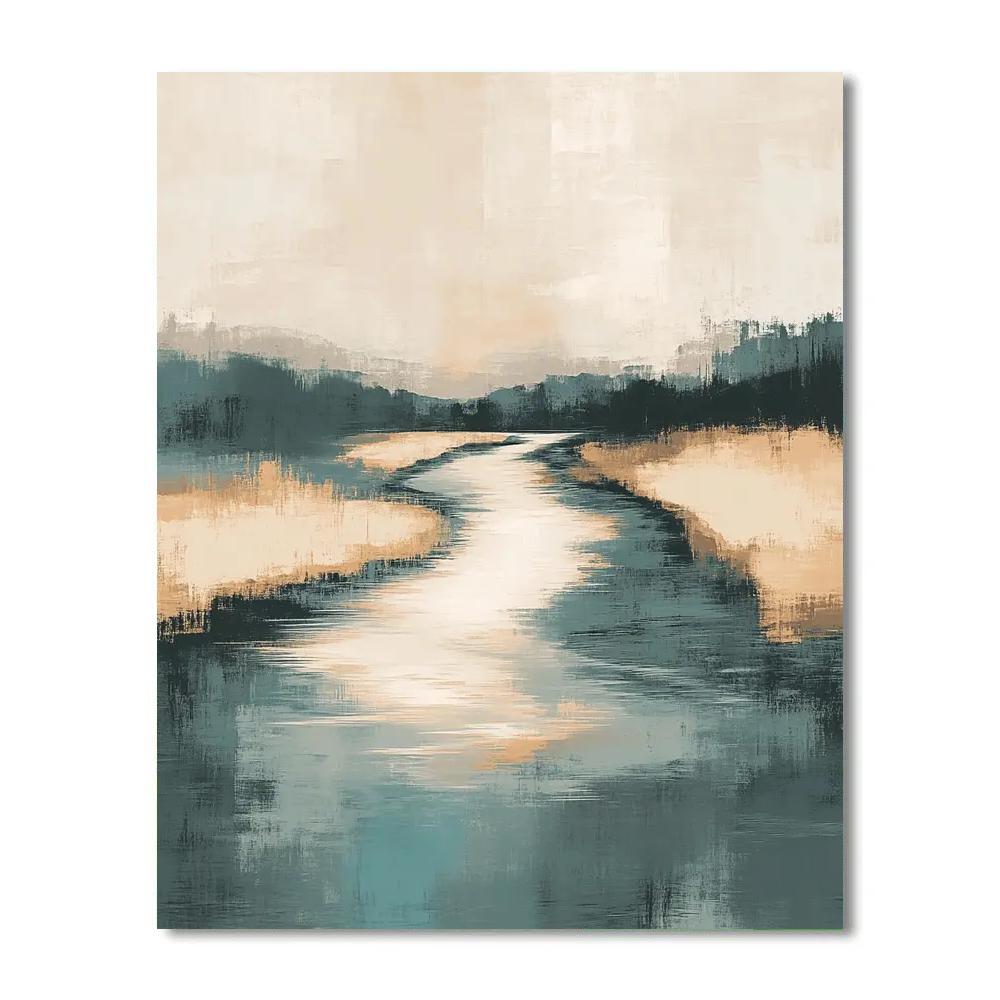 Zhao Mengfu Inspired River Of Quiet Calligraphy painting number kit