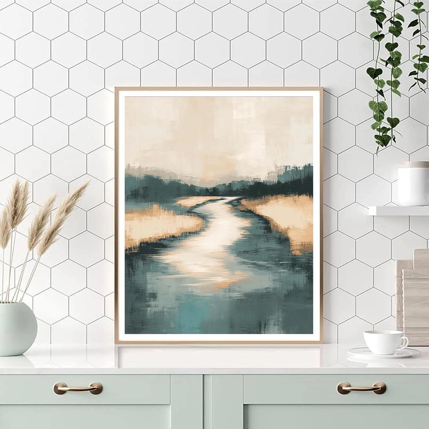 Zhao Mengfu Inspired River Of Quiet Calligraphy painting number kit