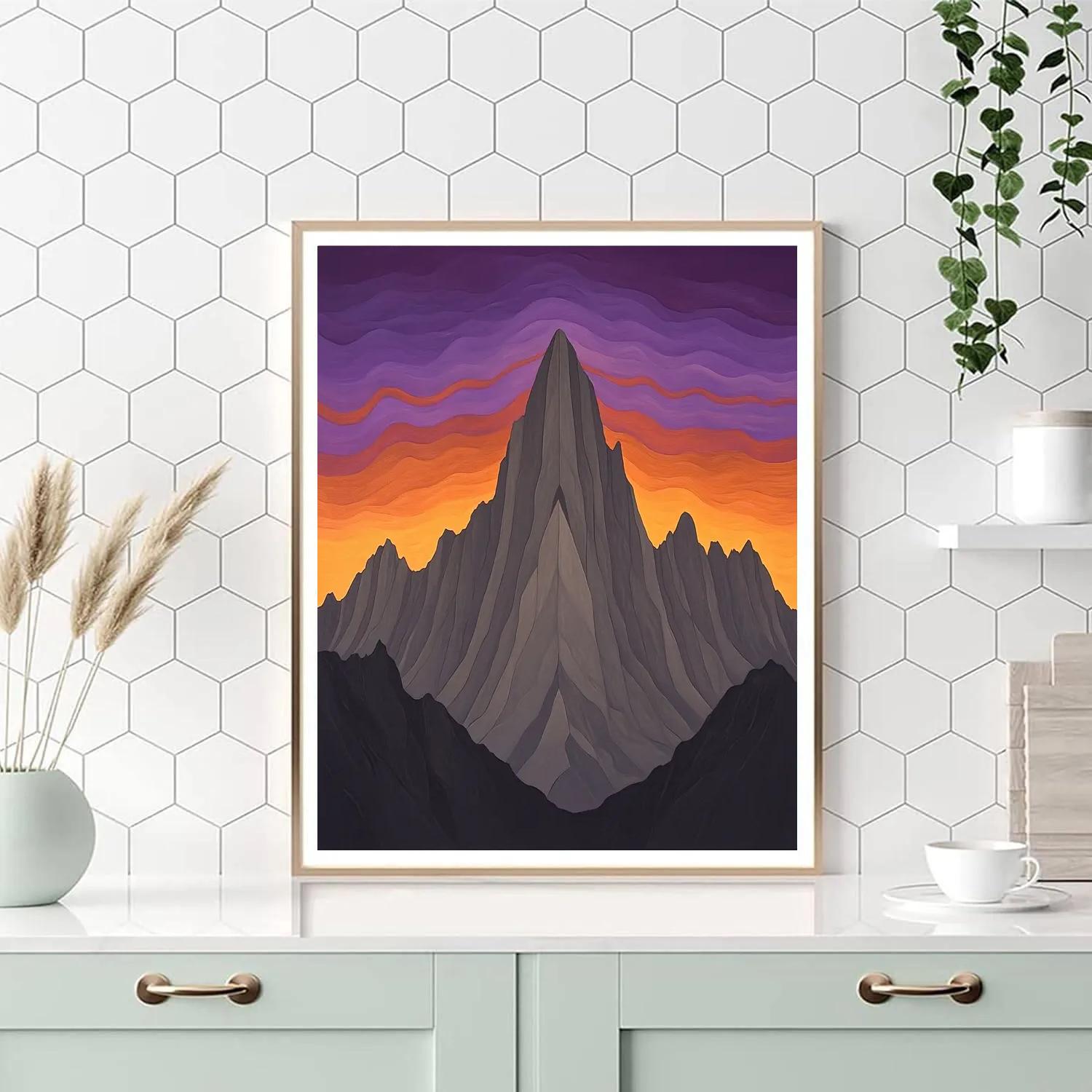 Frederick Varley Inspired Brooding Mountain Under Violet Sky DIY paint by numbers