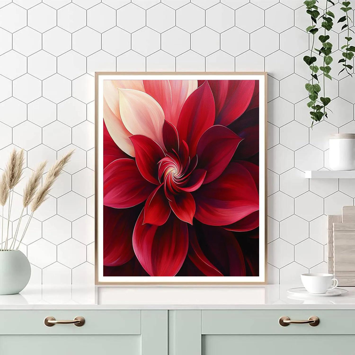 Georgia O’Keeffe Inspired Red Petal Close Up Painting by numbers kit