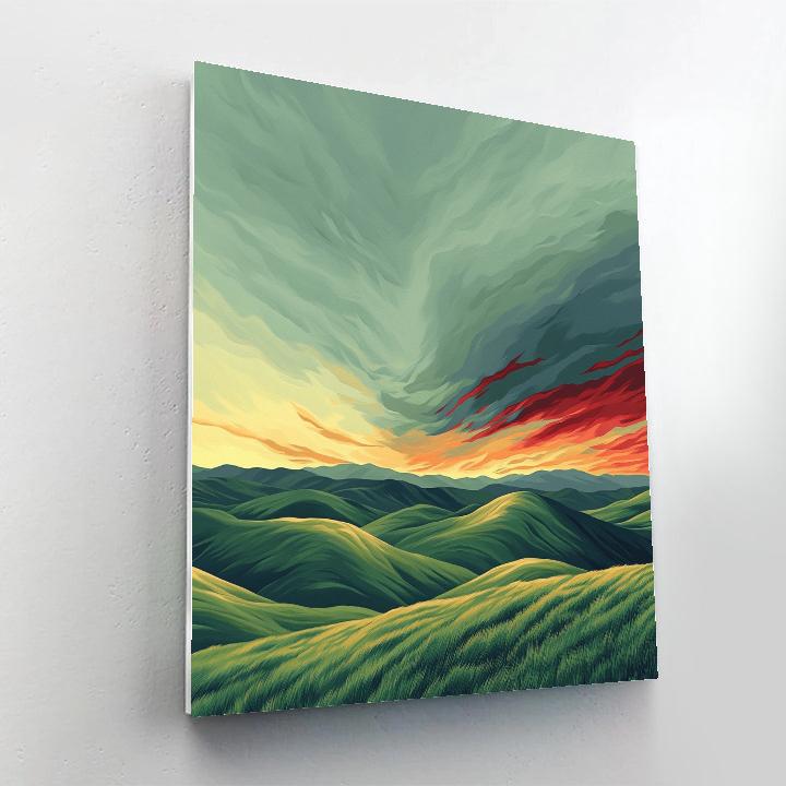 Frederick Varley Inspired Storm Passing Across Rolling Hills Numbered painting kits