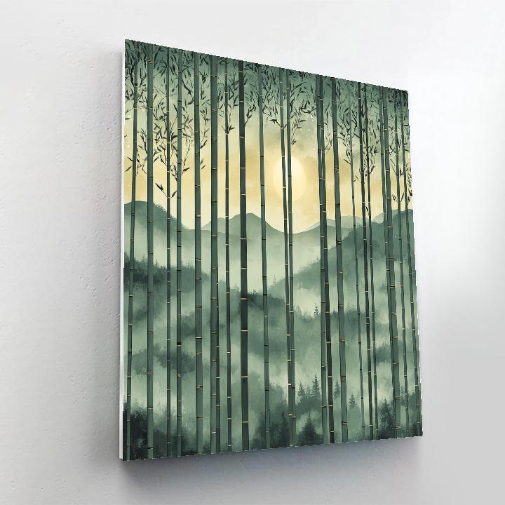 Zhao Mengfu Inspired Moonlit Bamboo Grove paint by number