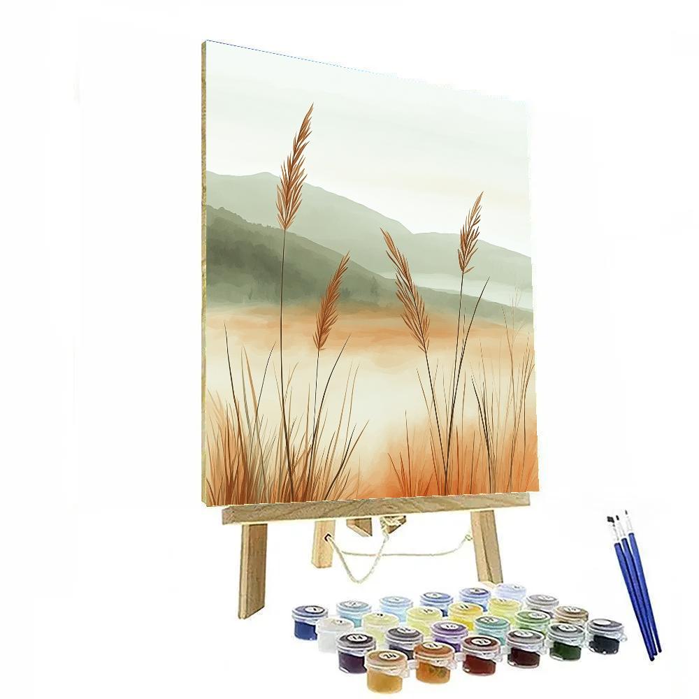 Hiroshige Inspired Autumn Mist Over Pampas Paint by numbers kits
