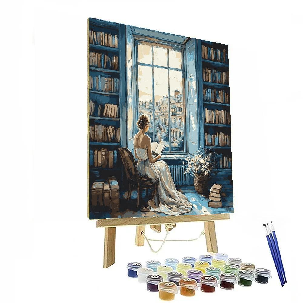 Vermeer Inspired Library Light Paint by numbers art