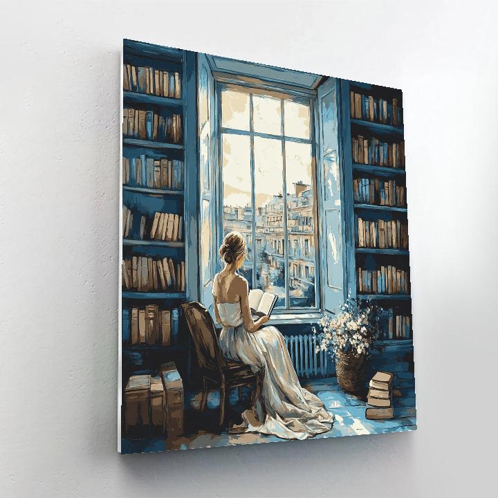 Vermeer Inspired Library Light Paint by numbers art