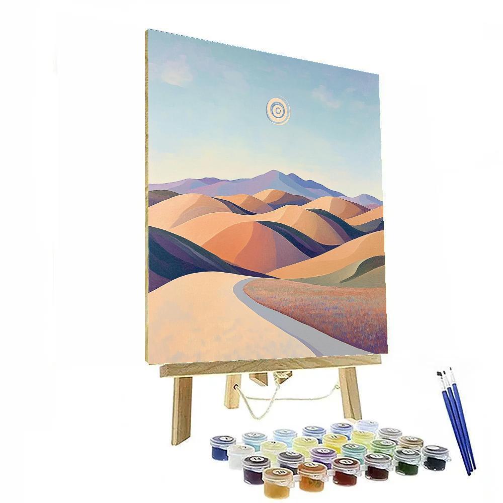 Georgia O’Keeffe Inspired Rolling Desert Hills Under Blue Sky Painting by numbers kit