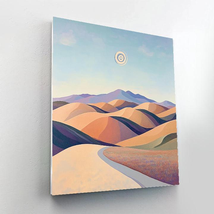 Georgia O’Keeffe Inspired Rolling Desert Hills Under Blue Sky Painting by numbers kit