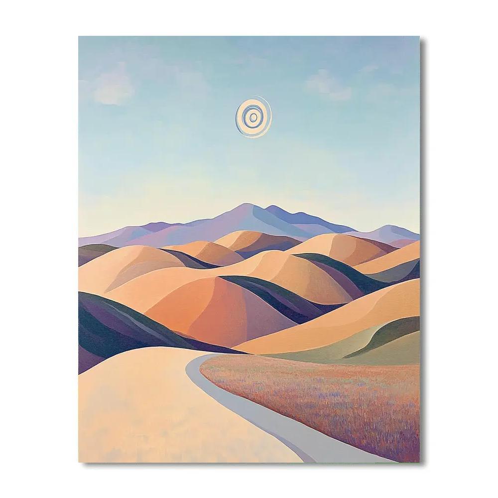 Georgia O’Keeffe Inspired Rolling Desert Hills Under Blue Sky Painting by numbers kit