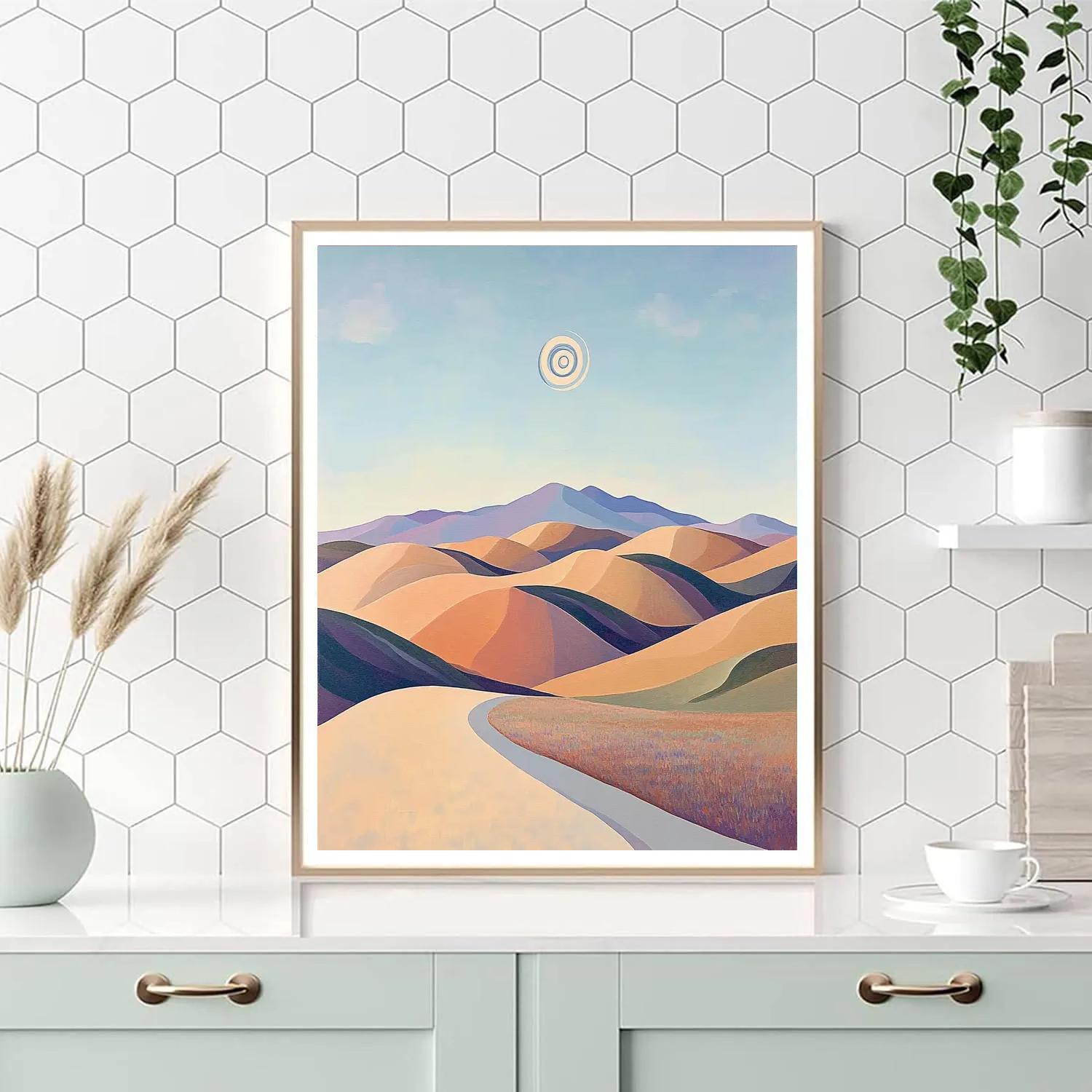 Georgia O’Keeffe Inspired Rolling Desert Hills Under Blue Sky Painting by numbers kit