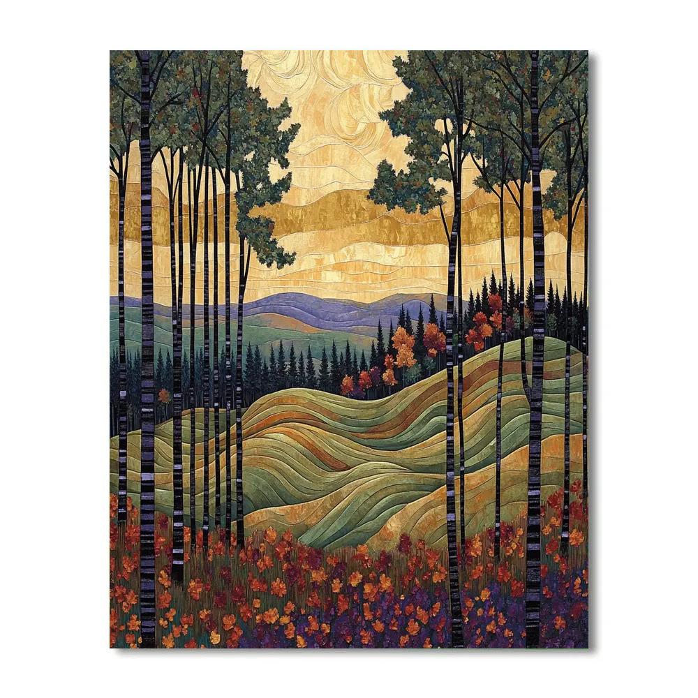 J. E. H. MacDonald Inspired Autumn Hills In Algoma Blaze Numbered painting kits
