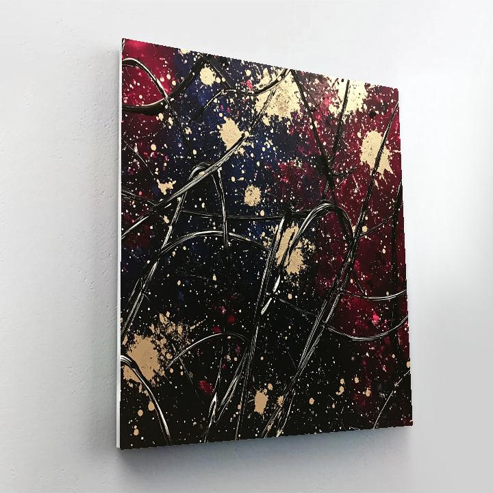 Jackson Pollock Inspired Cosmic Drip Storm paint by numbers