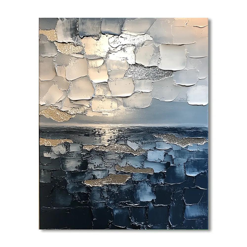 Jean-Paul Riopelle Inspired Shattered Northern Sky Paint by numbers art