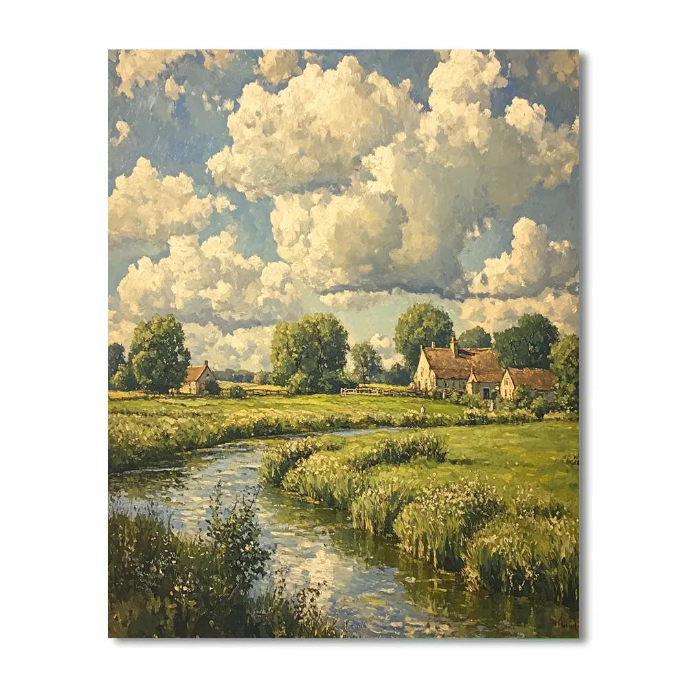 Constable Inspired Summer Landscape paint by number
