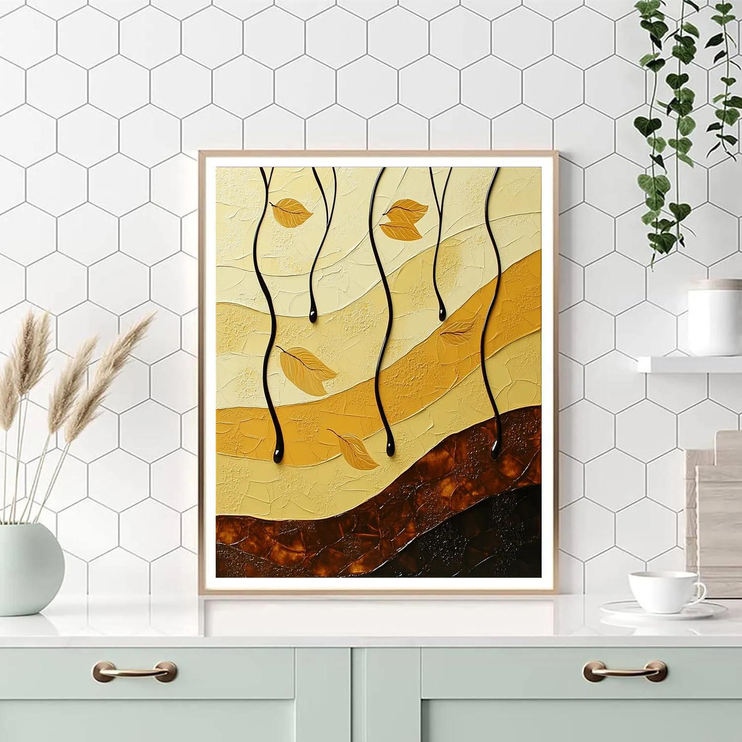 Jackson Pollock Inspired Autumn Energy Web paint by color