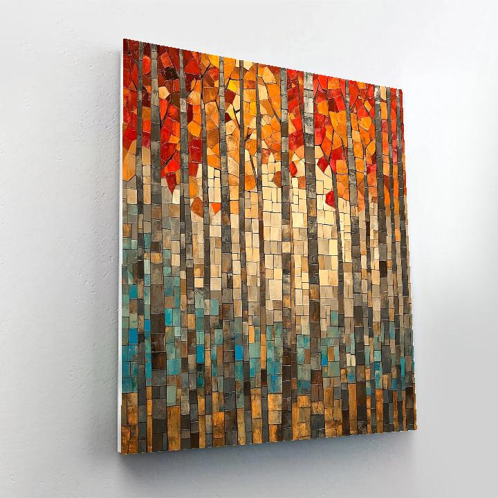 Jean-Paul Riopelle Inspired Autumn Mosaic Forest painting number kit