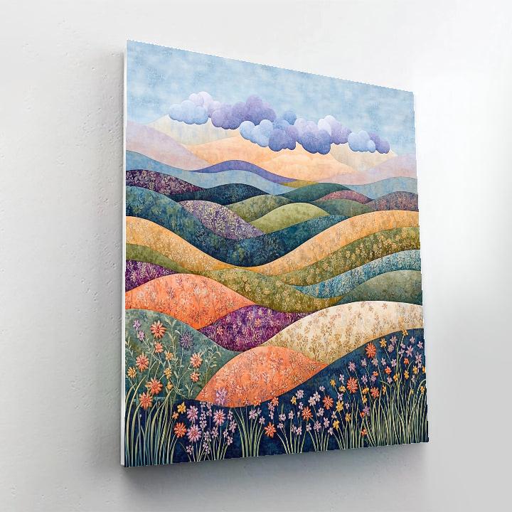 J. E. H. MacDonald Inspired Meadow With Wildflowers And Rhythmic Clouds Paint by numbers kits