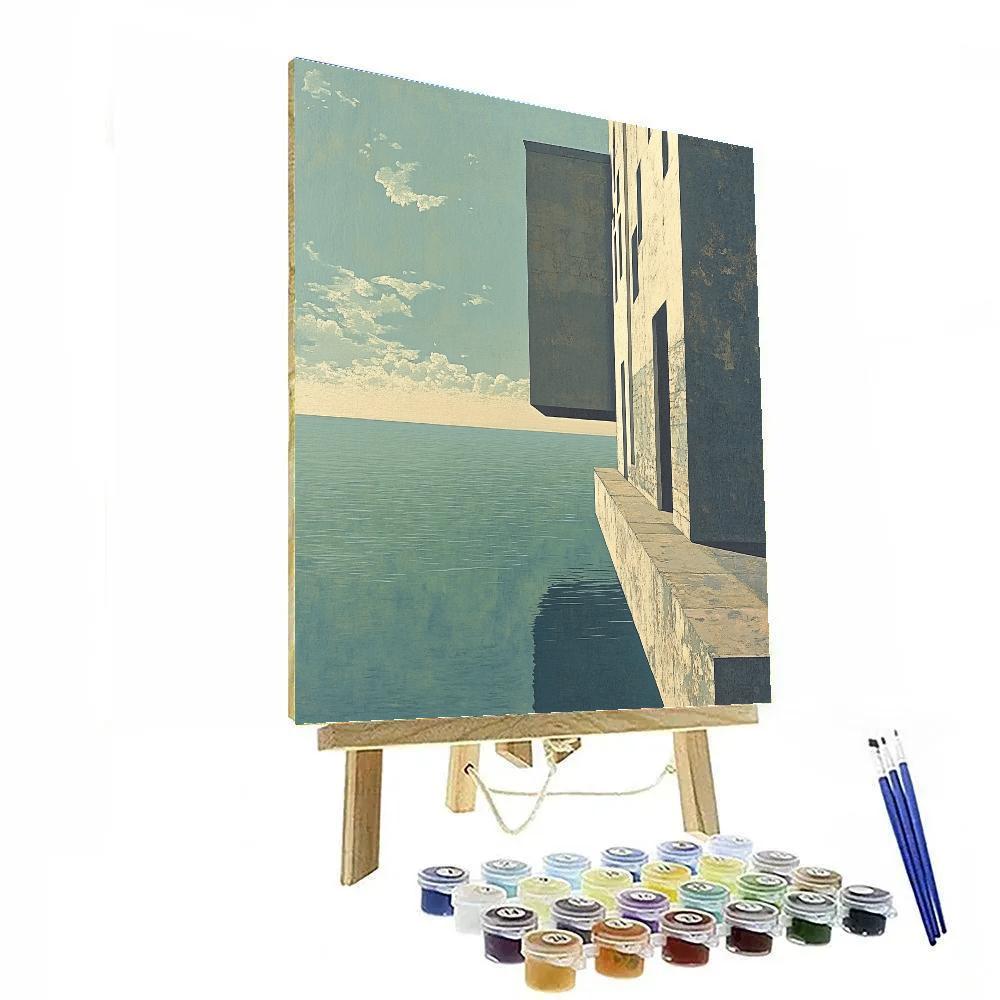 Magritte Inspired Floating City paint by color