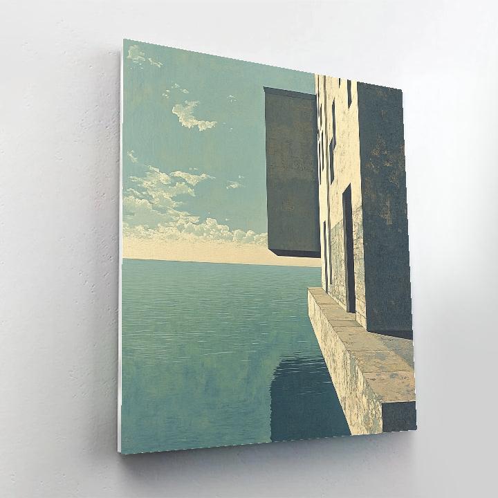 Magritte Inspired Floating City paint by color