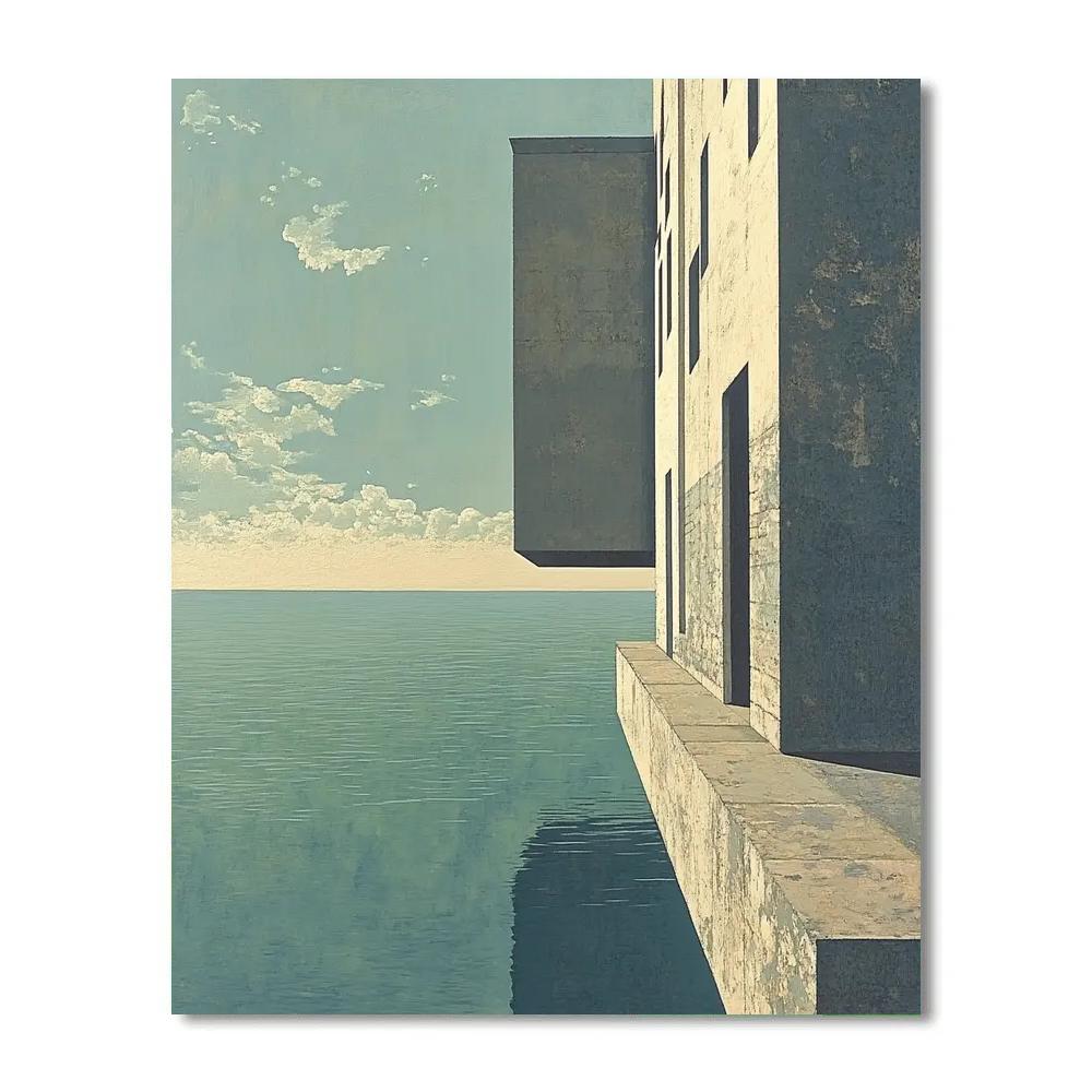 Magritte Inspired Floating City paint by color