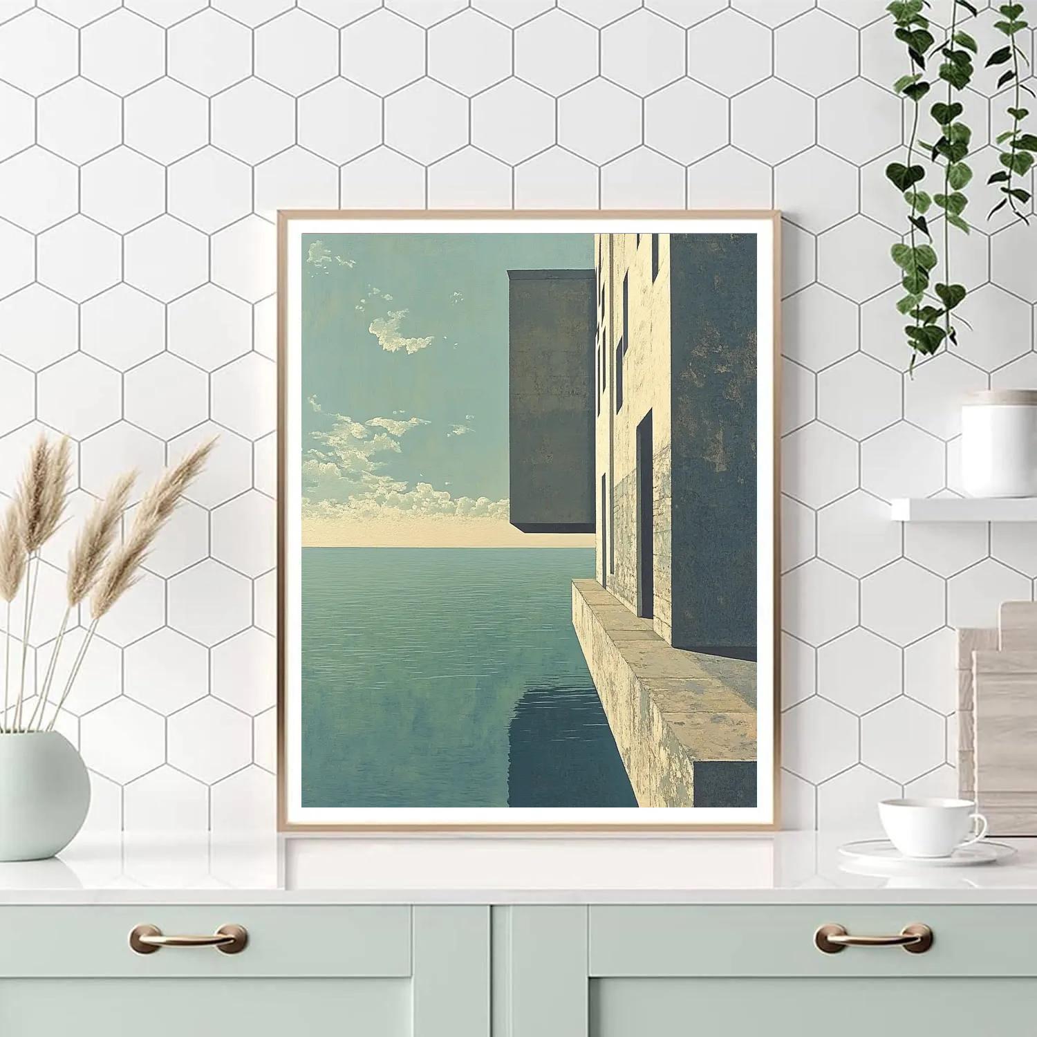 Magritte Inspired Floating City paint by color