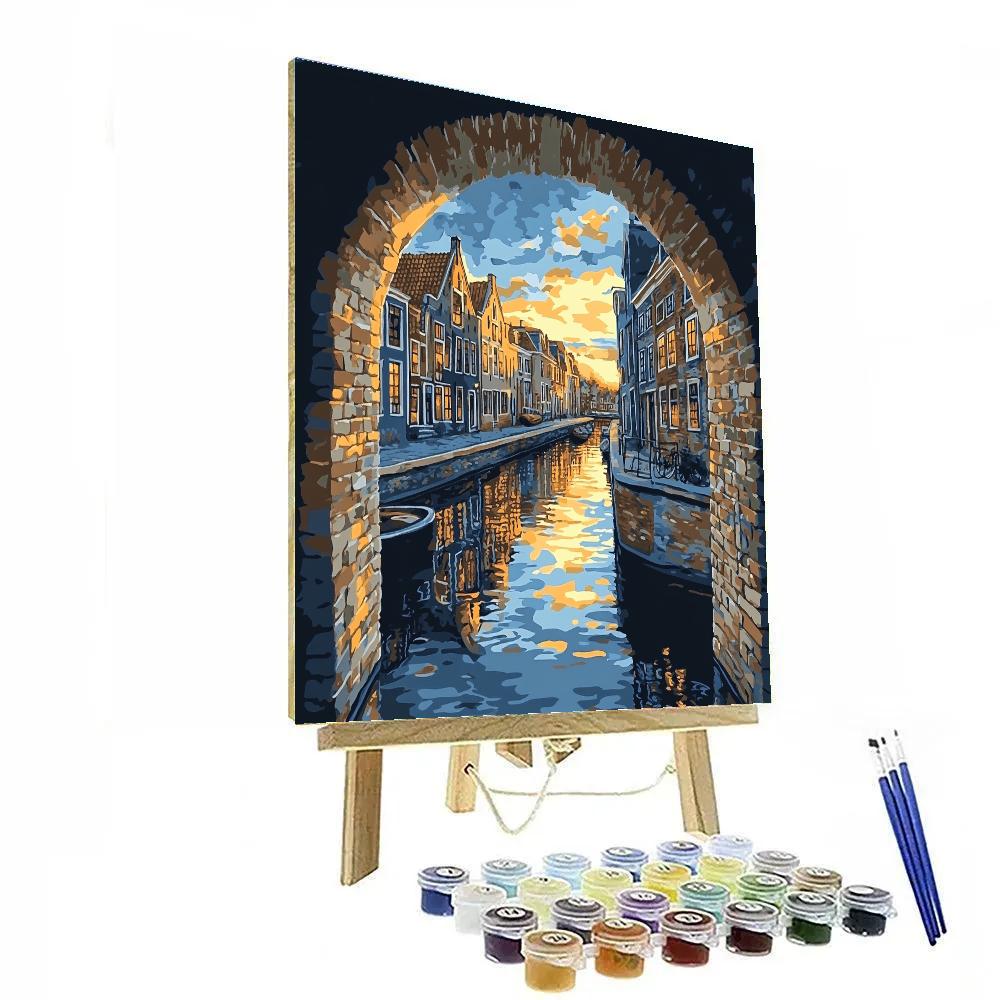 Johannes Vermeer Inspired Canal Reflection At Dusk Paint by numbers kits