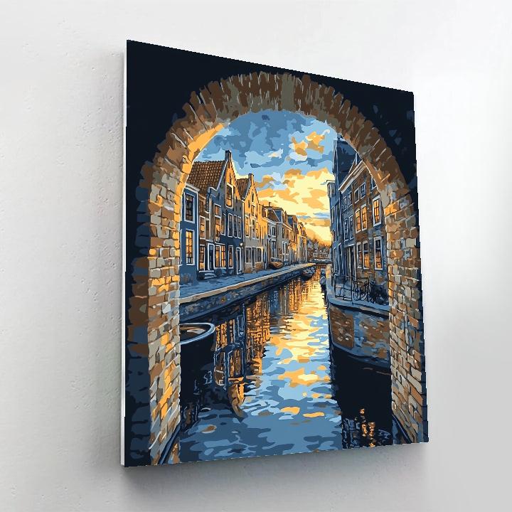 Johannes Vermeer Inspired Canal Reflection At Dusk Paint by numbers kits