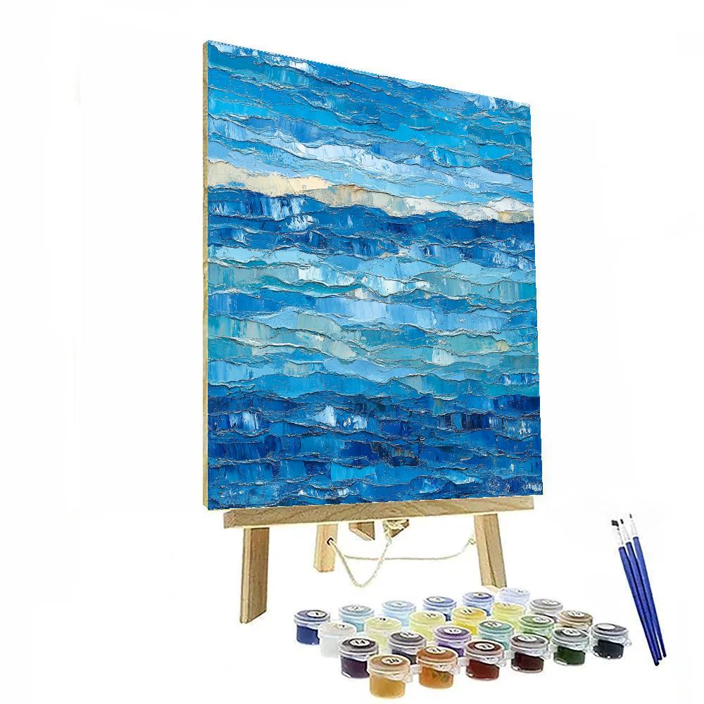 Jean-Paul Riopelle Inspired Tidal Mosaic Reflection paint by numbers