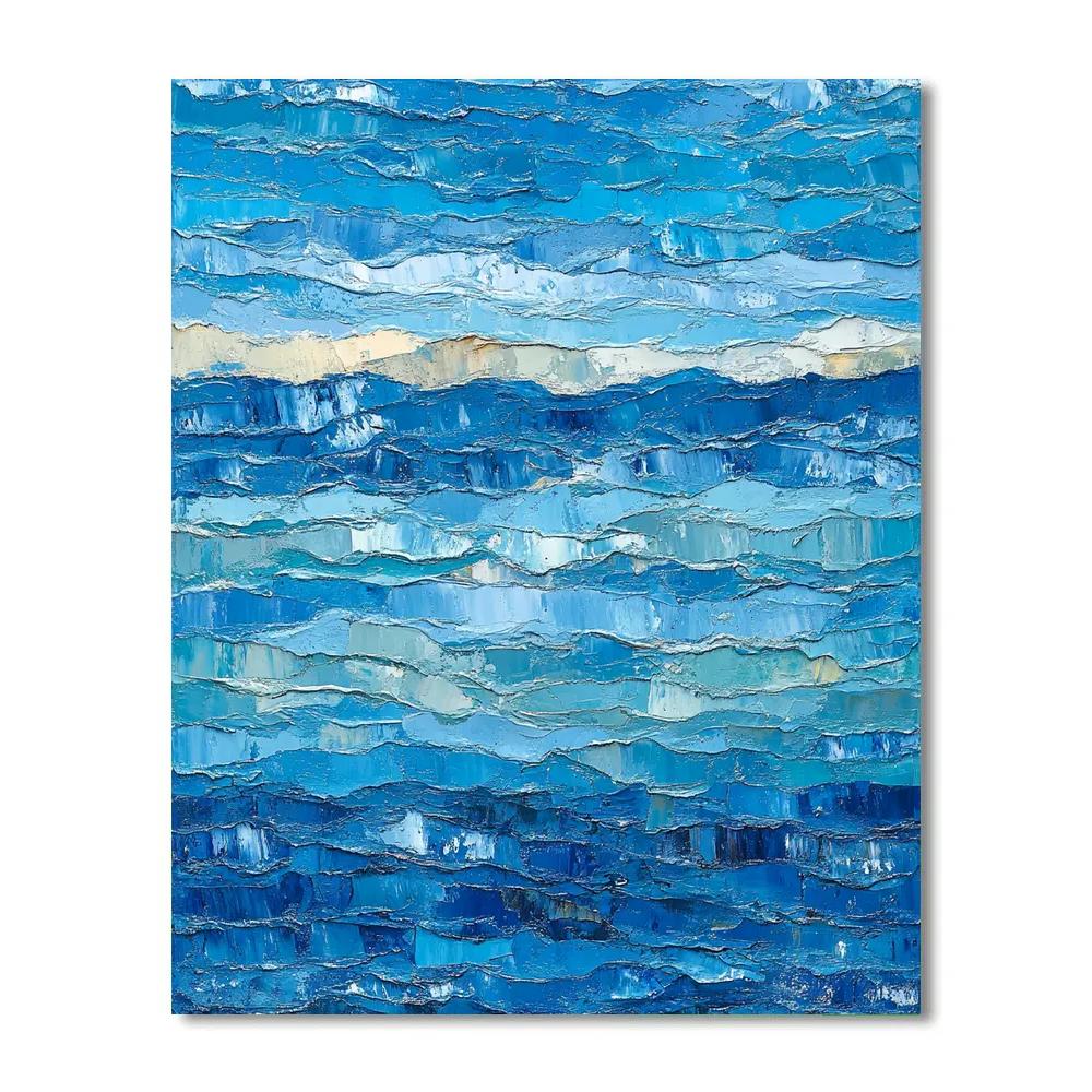 Jean-Paul Riopelle Inspired Tidal Mosaic Reflection paint by numbers