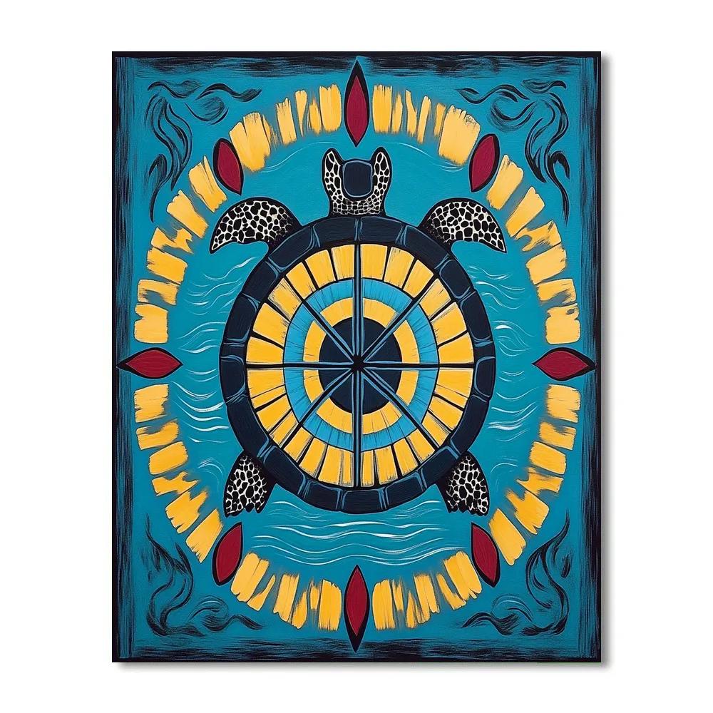 Norval Morrisseau Inspired Sacred Turtle Of The Water Spirits DIY paint by numbers