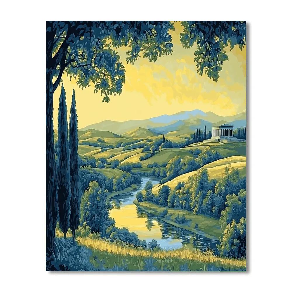 Raphael Inspired Luminous Arcadian Horizon painting number kit