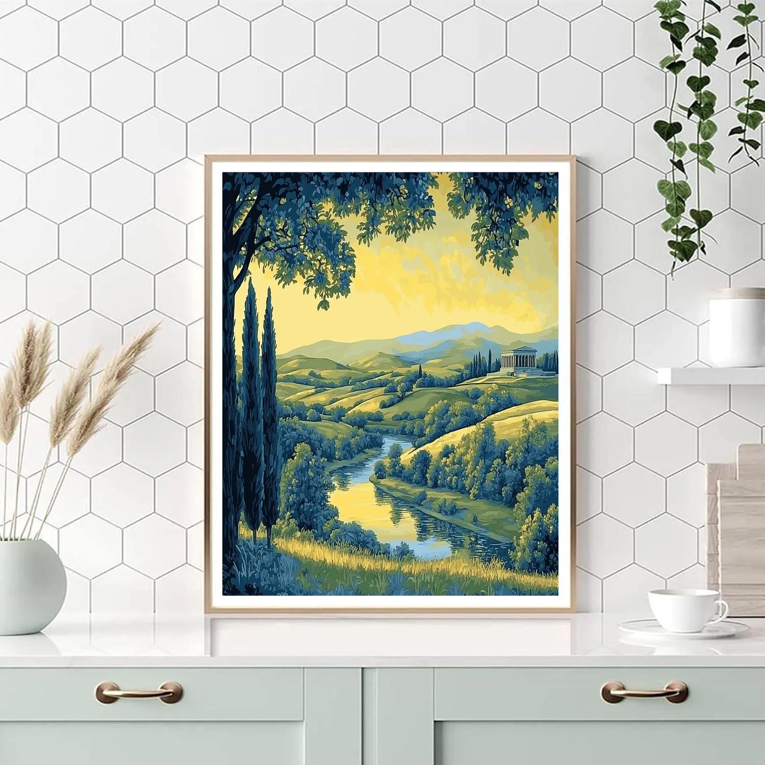 Raphael Inspired Luminous Arcadian Horizon painting number kit