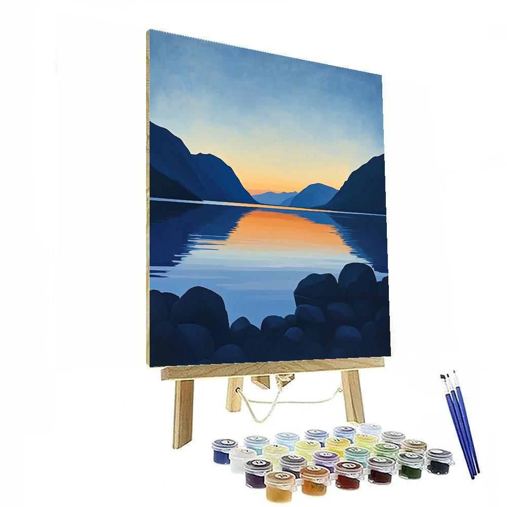 Lawren Harris Inspired Silent Ochre Fjord Painting by numbers kit
