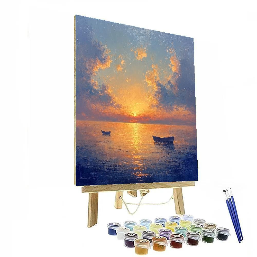Seascape By JMW Turner Inspired Sunset Paint by numbers art
