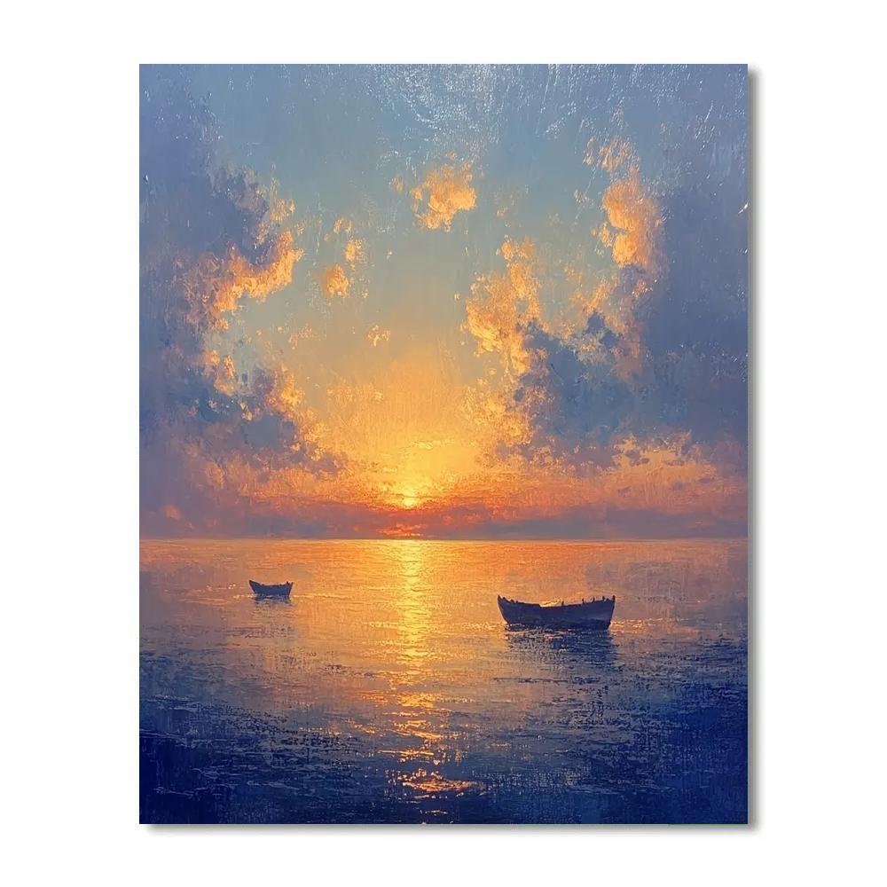Seascape By JMW Turner Inspired Sunset Paint by numbers art
