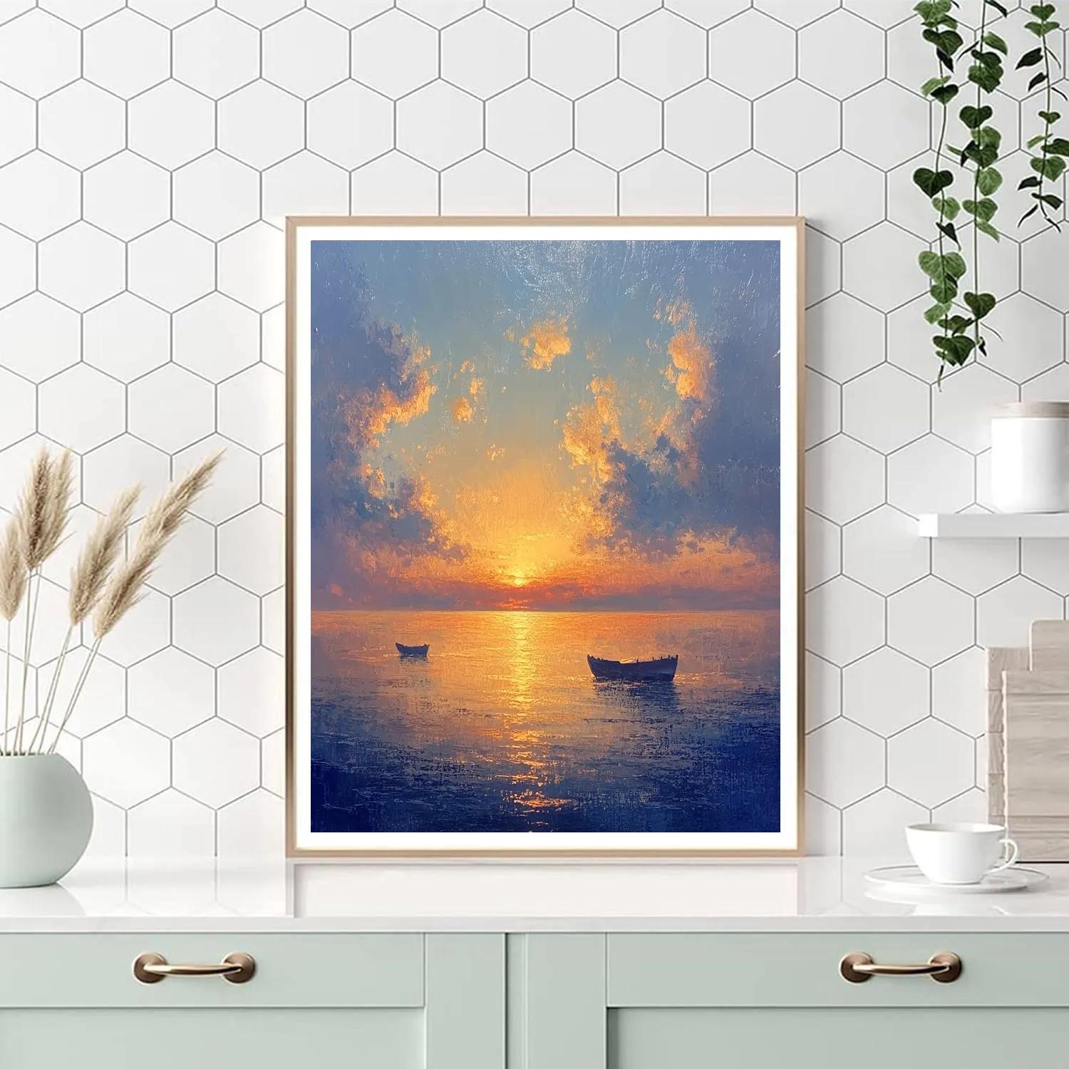 Seascape By JMW Turner Inspired Sunset Paint by numbers art