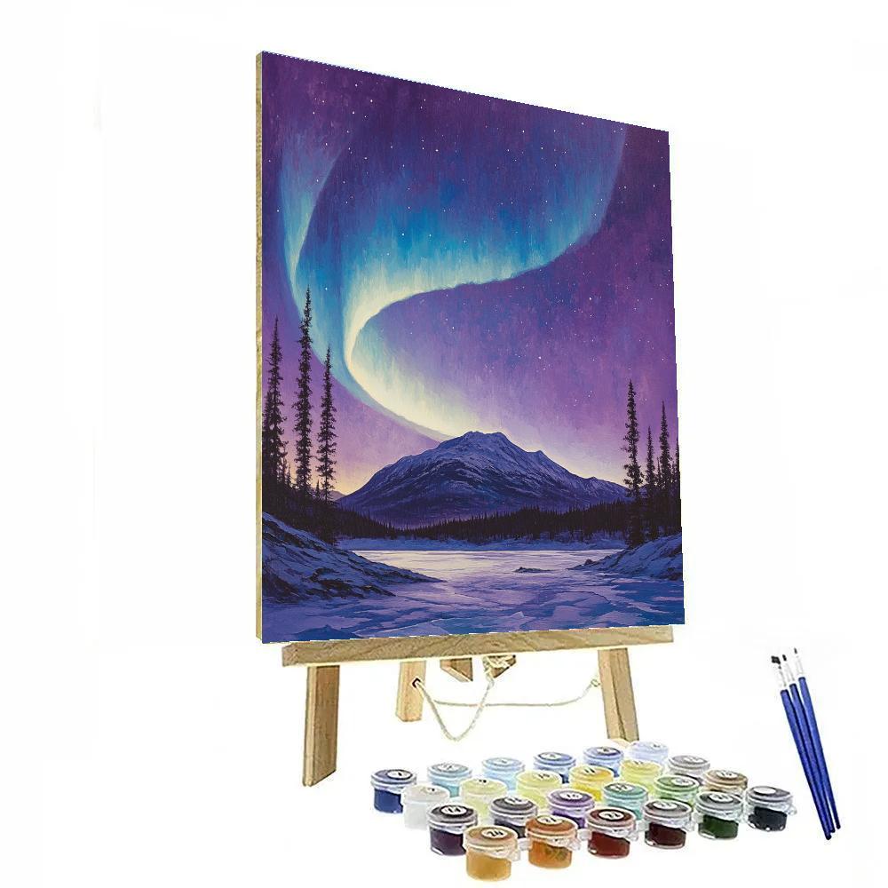 Lawren Harris Inspired Aurora Over Monumental Ridge DIY paint by numbers