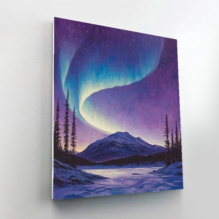 Lawren Harris Inspired Aurora Over Monumental Ridge DIY paint by numbers