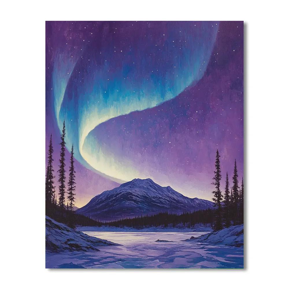Lawren Harris Inspired Aurora Over Monumental Ridge DIY paint by numbers
