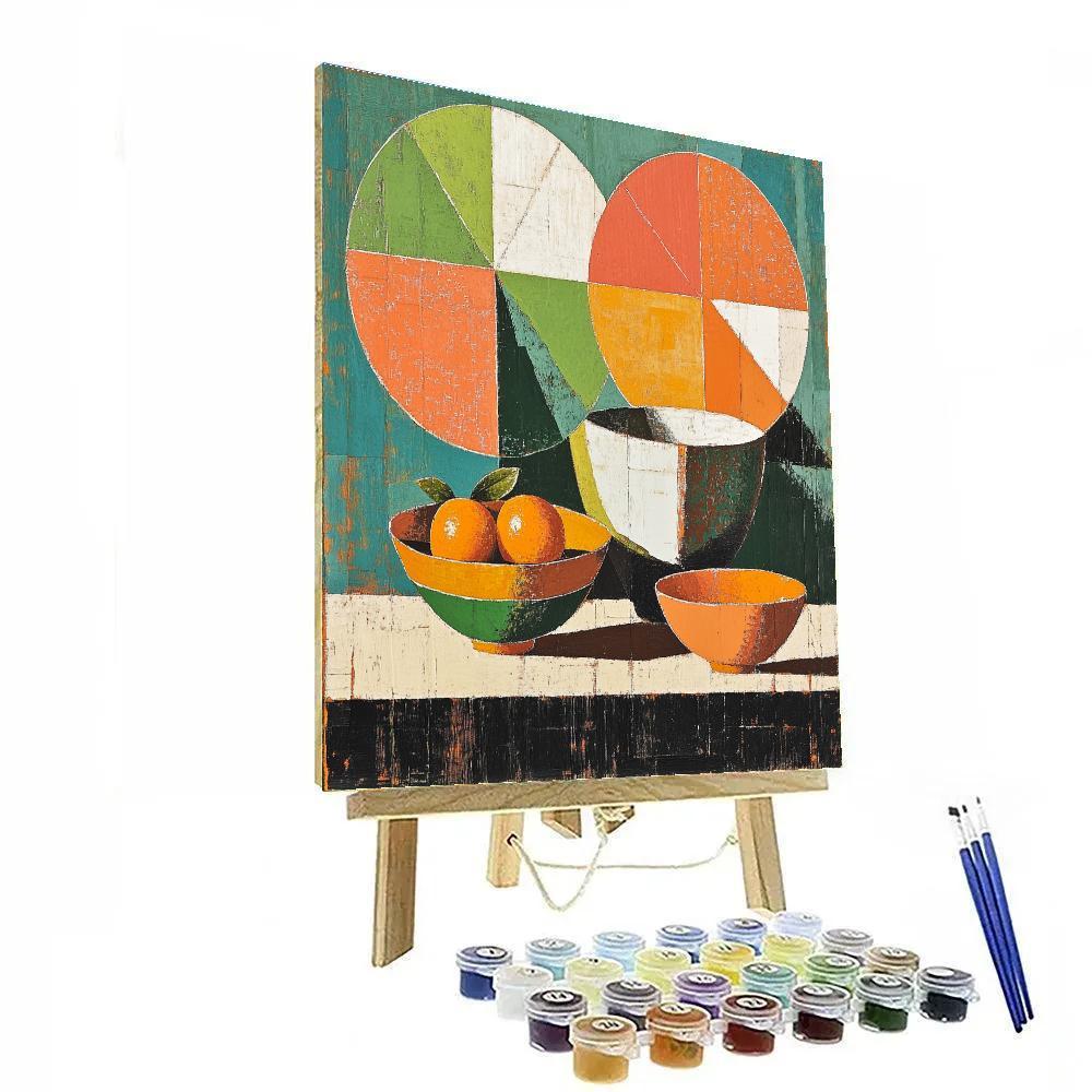 Pablo Picasso Inspired Fractured Citrus Still Life paint by numbers