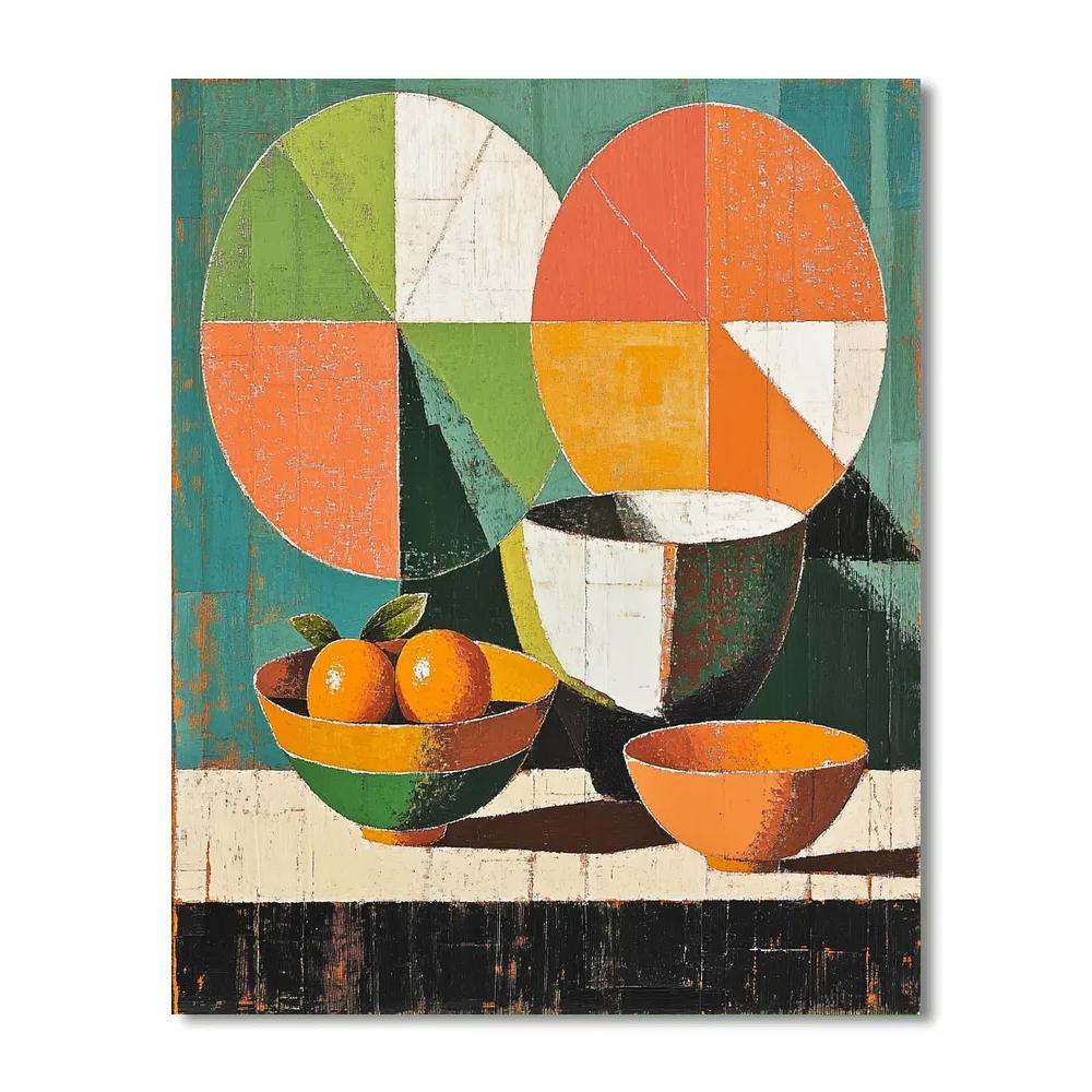 Pablo Picasso Inspired Fractured Citrus Still Life paint by numbers
