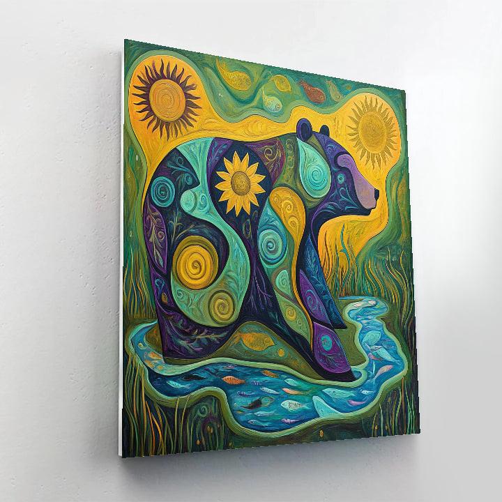 Norval Morrisseau Inspired Bear Of The Hidden Rivers DIY paint by numbers